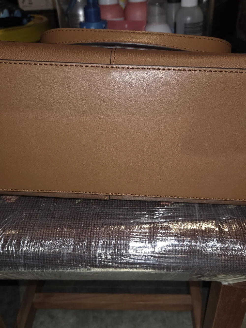 Michael Kors Camel/Tan Saffiano Leather Tote with Gold Hardware